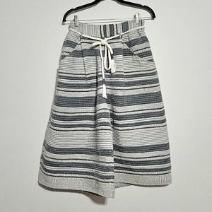 Anthropologie Laura Siegel Ellison Culotte Pants‎ Sz S Stripped Textured Pull On